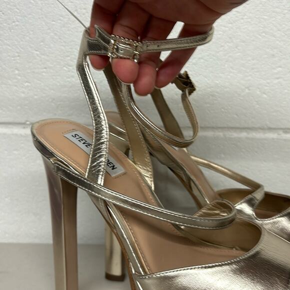 New Steve Madden Larssa Pump gold Platform Heel sz 9.5 sexy stripper pleasure - Picture 3 of 8